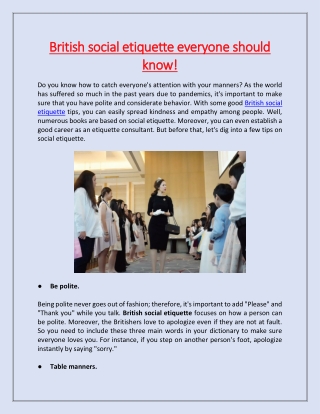 British social etiquette everyone should know!
