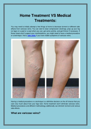 Home Treatment VS Medical Treatments