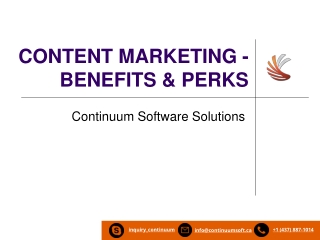 CONTENT MARKETING - BENEFITS & PERKS