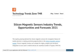 Silicon Magnetic Sensors Market Share, Insights by 2031