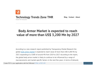 Body Armor Market Growth, Trends and Forecasts (2019 - 2027)