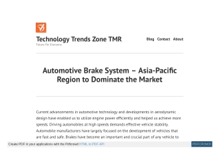 Automotive Brake System Market Trends & Research Insights by 2025