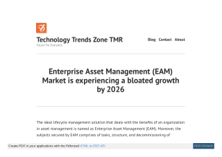 Enterprise Asset Management (EAM) Market Forecast by 2027