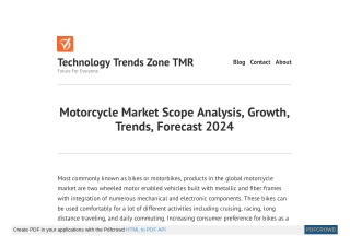 Motorcycle Market Demand and Research Insights by 2027