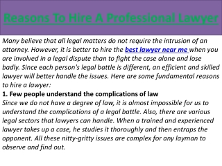 Reasons To Hire A Professional Lawyer