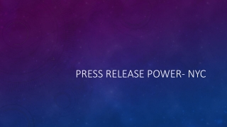 PRESS RELEASE POWER- NYC