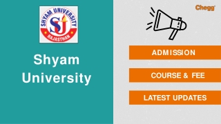 Shyam University - [SU], Dausa