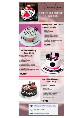 Order Now! Fashion and Makeup Themed Cake Delivery in Delhi NCR From Flavours Gu