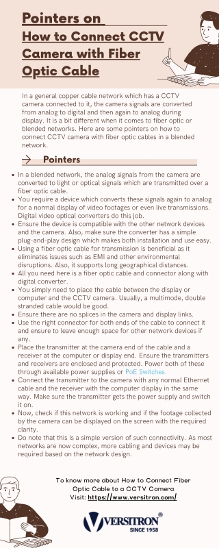 How to Connect CCTV Camera with Fiber Optic Cable