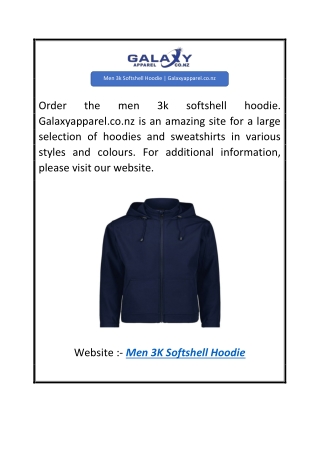 Men 3k Softshell Hoodie  Galaxyapparel.co.nz