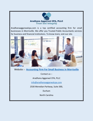 Accounting Firm For Small Business In Morrisville | Aradhanaaggarwalcpa.com