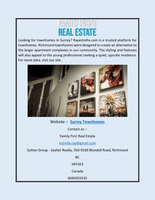 Surrey Townhomes | Rayestrella.com