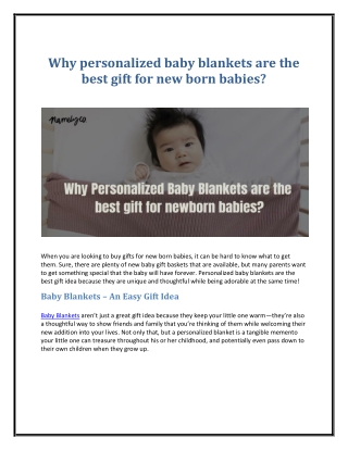 Why personalized baby blankets are the best gift for new born babies-converted