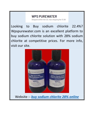 Buy Sodium Chlorite 28% Online Wpspurewater.com