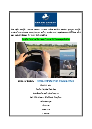 Traffic Control Person Course & Training Online2