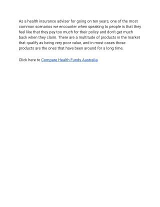Compare Health Funds Australia