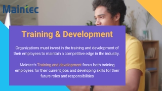 Training & Development in india | Maintec