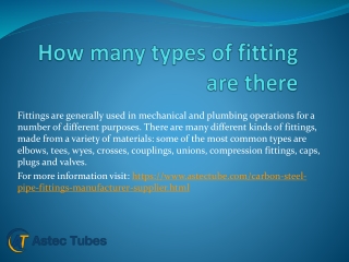 How many types of fitting are there