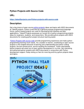 Python Projects with Source Code