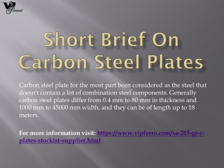 Short Brief On Carbon Steel Plates