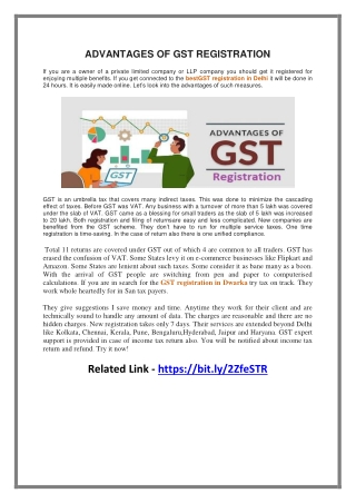 GSTR REGISTRATION BENEFITS