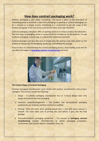 How does contract packaging work