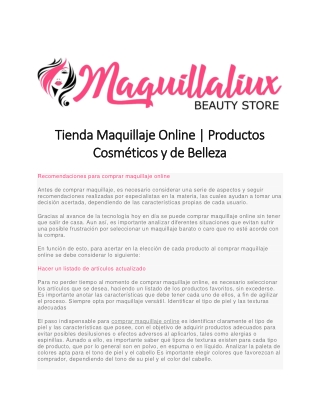 Tienda Maquillaje Online - Productos Cosméticos y de Belleza