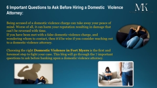 Get The Best Professional Attorney For Domestic Violence | Marquez Kelly Law