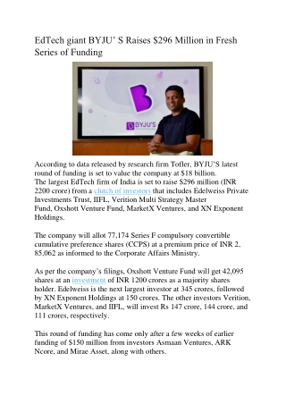EdTech giant BYJU