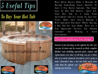 5 Useful Tips to Buy Your Hot Tub - Northern Lights Cedar Tubs