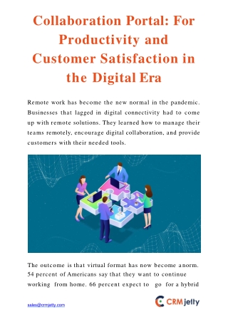 Collaboration Portal For Productivity and Customer Satisfaction in the Digital Era