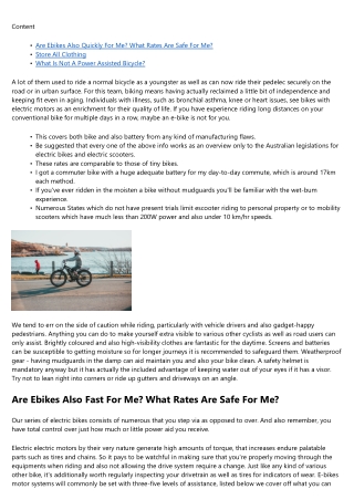 Electric Bikes Perth