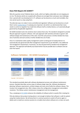 Does FDA Require IEC 62304??