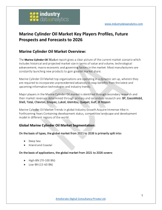 Marine Cylinder Oil Market Competitive Analysis and Regional Forecast 2026