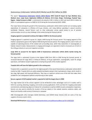Autonomous Underwater Vehicle (AUV) Market