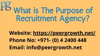 What is Purpose of Recruitment Agency?