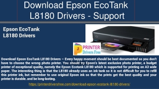 Download Epson EcoTank L8180 Drivers - Support