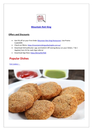 5% Off- Mountain Roti King Cuisines Valley Heights, NSW