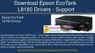 Download Epson EcoTank L8180 Drivers - Support