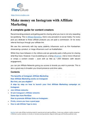 Make money online on Instagram with Affiliate Marketing