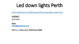 Led down lights Perth