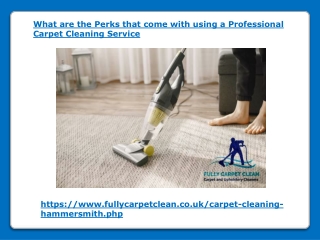 What are the Perks that come with using a Carpet Cleaning Service