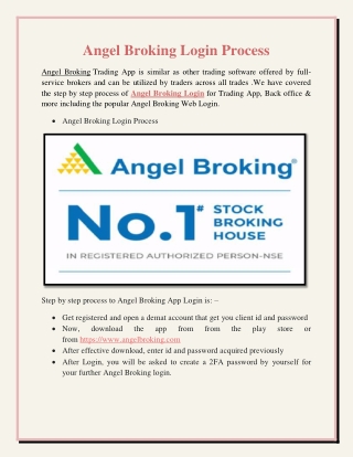 Angel Broking Login Process