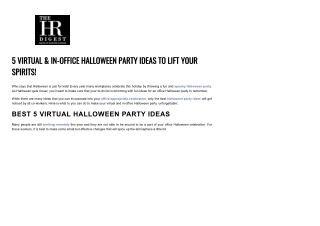 Ideas for an Office Halloween Party
