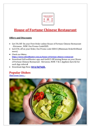 House of fortune chinese restaurant kirrawee, nsw - 5 % off