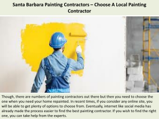 Santa Barbara Painting Contractors – Choose A Local Painting Contractor