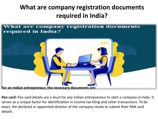What documents is required for company registration in India