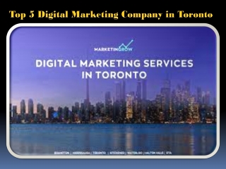 Top 5 Digital Marketing Company in Toronto