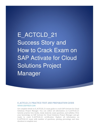 E_ACTCLD_21 Success Story and How to Crack Exam on SAP ACTCLD