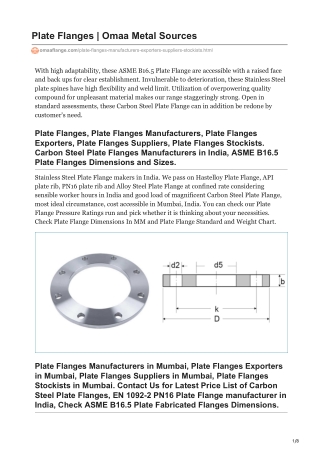 omaaflange.com-Plate Flanges  Omaa Metal Sources